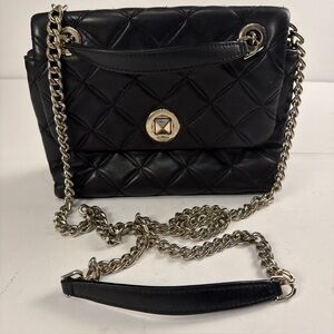 Kate Spade Black Quilted Shoulder Bag with Gold Chain